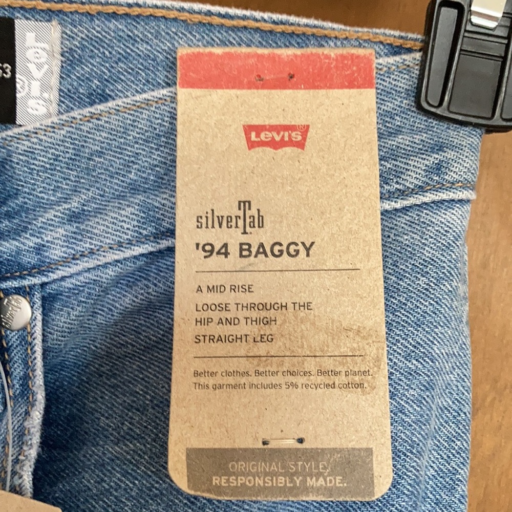 Levi’s 94’ baggy jean distressed midrise straight leg jean 28 X 31 - Picture 4 of 17